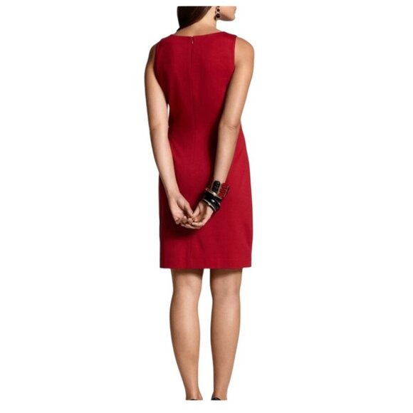 Chico's Zahara Sleeveless Red Knit Stretch Pencil Dress - Picture 2 of 8
